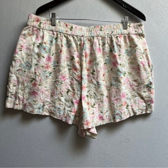 Abercrombie & Fitch Linen Blend Floral Romantic Shorts Sz XL - Picture 3 of 7